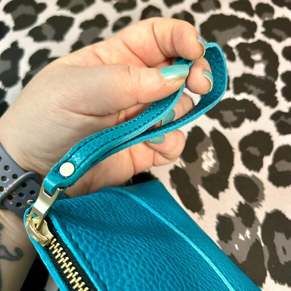 Portland Leather Goods Medium Chelsea Pouch in Aquarius Blue BNWOT - Picture 5 of 9